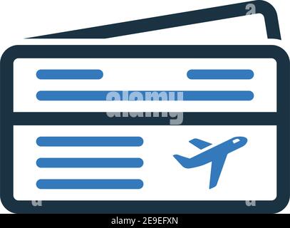 Icona viaggio, biglietto aereo. Bel disegno e vettore completamente editabile per uso commerciale, file stampati e presentazioni, materiali promozionali, web o. Illustrazione Vettoriale
