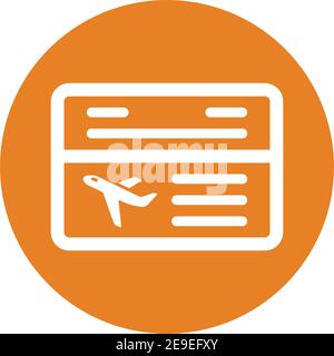 Icona viaggio, biglietto aereo. Bel disegno e vettore completamente editabile per uso commerciale, file stampati e presentazioni, materiali promozionali, web o. Illustrazione Vettoriale