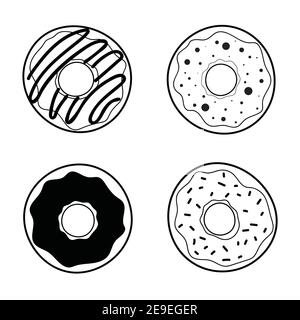 Icone del cibo simboli dei social media segni di dolce Illustrazione Vettoriale