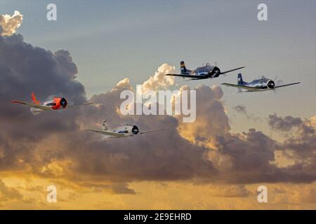 T-28 addestratore militare aereo, Air Show, dover Air Force base, dover, DE. Foto Stock