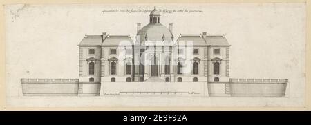 Elevation de l'une des facÃßes du Chasteau de Turny du cotteÃÅ du parterre. Autore Marot, Jean 59.48.c.. Luogo di pubblicazione: [Parigi] Editore: [Pierre-Jean Mariette?] Data di pubblicazione: [Tra il 1700 e il 1750] tipo di articolo: 1 stampa mezzo: Incisione dimensioni: Foglio 12.5 x 36.3 cm ex proprietario: George III, Re di Gran Bretagna, 1738-1820 Foto Stock