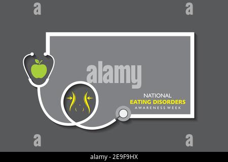 Illustrazione vettoriale della settimana nazionale di consapevolezza dei disturbi alimentari osservata durante Ultima settimana di febbraio Illustrazione Vettoriale