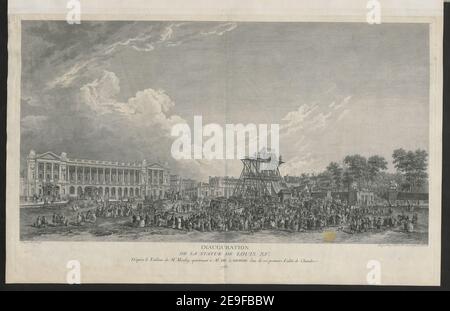 INAUGURAZIONE DELLA STATUA DI LUIGI XV autore HeÃÅmery, Antoine FrancÃßois 65.10.d.. Luogo di pubblicazione: [Parigi?] Editore: [Editore non identificato] Data di pubblicazione: 1787. Tipo articolo: 1 stampa mezzo: Incisione e incisione dimensioni: Platemark 40.2 x 64.5 cm, su foglio 42.5 x 67 cm ex proprietario: Giorgio III, Re di Gran Bretagna, 1738-1820 Foto Stock