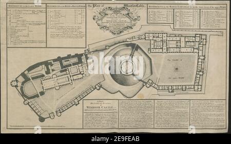 Il piano del Castello di Windsor. Autore Langley, Batty 7.40.k.1. Luogo di pubblicazione: [London] Editore: [Editore non identificato] pubblicato in virtù di 8 Geo II, Data di pubblicazione: [1743.] Tipo di articolo: 1 mappa dimensioni: 40 x 70 cm ex proprietario: Giorgio III, Re di Gran Bretagna, 1738-1820 Foto Stock