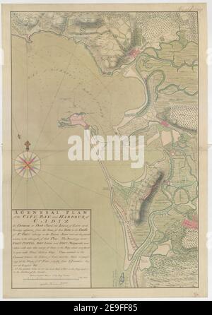 UN PIANO GENERALE della CITTÀ, BAIA, E PORTO di CADICE autore Debbieg, Hugh 72.12.1. Luogo di pubblicazione: [Londra?] Editore: [Hugh Debbieg] Data di pubblicazione: [1767-1768.] Tipo di articolo: 1 mappa mezzo: Inchiostro e acquerello dimensioni: 72 x 48 cm ex proprietario: George III, Re di Gran Bretagna, 1738-1820 Foto Stock