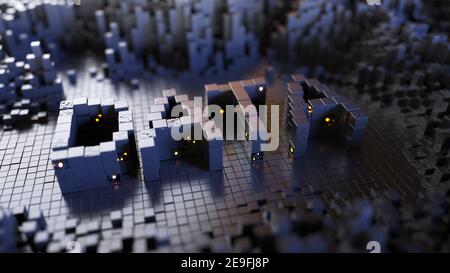 Background 3D del concetto di big data. Illustrazione 3D Foto Stock