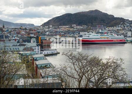 Un traghetto Fjordline a Bergen, Norvegia. Foto Stock