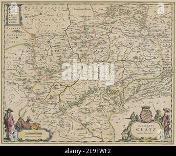 COMITATUS GLATZ autore Blaeu, Joan 89.86. Tipo di articolo: 1 mappa mezzo: Incisione su copperplate, colore della mano dimensioni: 40 x 49 cm ex proprietario: Giorgio III, Re di Gran Bretagna, 1738-1820 Foto Stock