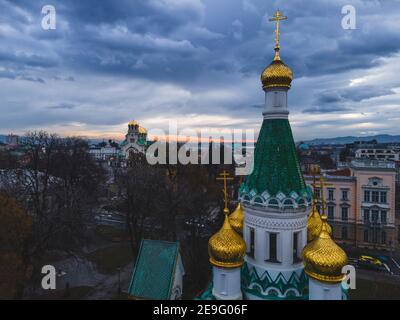 La Chiesa russa 'Sveti Nikolay Mirlikiiski' a Sofia, Bulgaria Foto Stock