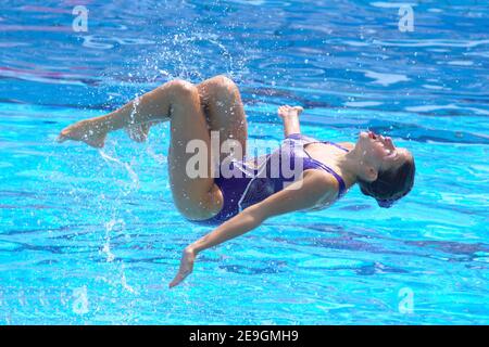 La squadra svizzera compete sulla libera routine preliminare del nuoto sincronizzato durante i campionati europei di nuoto a Budapest, Ungheria, il 28 luglio 2006. Foto di Nicolas Gouhier/Cameleon/ABACAPRESS.COM Foto Stock