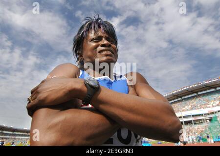 Eunice Barber in Francia compete sul salto in alto dell'eptathlon durante i Campionati europei di pista e campo, a Goteborg, Svezia, il 7 agosto 2006. Foto di Guibbaud-Kempinaire/Cameleon/ABACAPRESS.COM Foto Stock