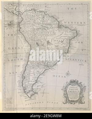Una MAPPA DEL SUD AMERICA autore Seale, Richard William 124.9. Luogo di pubblicazione: [London] Editore: [Stampato per John e Paul Knapton, alla Corona in Ludgate-Street.] Data di pubblicazione: [Circa 1745.] Tipo di articolo: 1 mappa dimensioni: 46 x 36 cm ex proprietario: Giorgio III, Re di Gran Bretagna, 1738-1820 Foto Stock