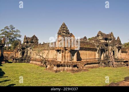 Vista dell'antico tempio Khmer di Banteay Samre. Parte del complesso Angkor a Siem Reap, Cambogia. Antico tempio, centinaia di anni. Foto Stock