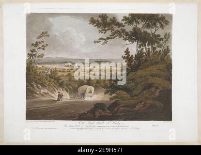 A destra Honble F. Harley questa VISTA lontana di HEREFORD, che inizia una serie di vedute sul FIUME WYE, è più rispettosamente e umilmente inscritta dal suo obbediente e obbligato Servo F. Jukes. Autore Jukes, Francesco 15.95.d. Luogo di pubblicazione: London Editore: Pubblicato 1 marzo 1797 da F. Jukes No10 Howland Street., Data di pubblicazione: [1 marzo 1797] tipo di articolo: 1 stampa mezzo: Acquatinto e acquaforte con colorazione a mano dimensioni: Platemark 35.6 x 45.2 cm, su foglio 40.9 x 57 cm ex proprietario: Giorgio III, re di Gran Bretagna, 1738-1820 Foto Stock