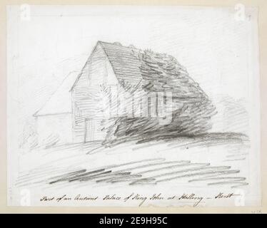 Parte di un antico palazzo di re Giovanni a Halling Kent. Informazioni visive: Titolo: Parte di un antico palazzo di re Giovanni a Halling Kent. 18.27.e. Data di pubblicazione: [Circa 1790-1800] tipo di articolo: 1 disegno mezzo: Matita dimensioni: Foglio 21.4 x 27 cm ex proprietario: George III, Re di Gran Bretagna, 1738-1820 Foto Stock