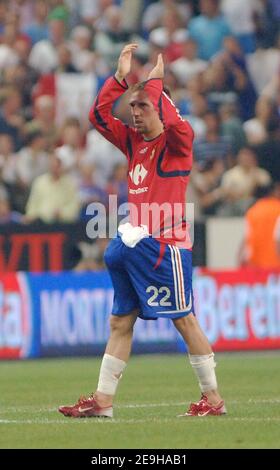 La Francia Frank Ribery compete durante la partita di qualificazione della Coppa europea UEFA 2008 Gruppo B Francia vs Italia, allo Stade de France di Saint-Denis, a nord di Parigi. La Francia ha vinto il 3-1, il 6 settembre 2006. Foto di Guibbaud-Taamalah/Cameleon/ABACAPRESS.COM Foto Stock