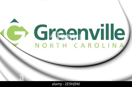 Emblema 3D di Greenville (North Carolina), Stati Uniti. Illustrazione 3D. Foto Stock