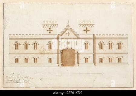 Progettazione di un edificio a Eythrope House nel Buckinghamshire . Informazioni visive: Titolo: [Progetto di un edificio a Eythrope House in Buckinghamshire]. 30.19.w. Luogo di pubblicazione: [Inghilterra], Data di pubblicazione: 27 giugno 1751. Tipo di articolo: 1 disegno mezzo: Penna e inchiostro con matita monocromo a lavaggio dimensioni: Foglio 29.8 x 45.7 cm ex proprietario: George III, Re di Gran Bretagna, 1738-1820 Foto Stock