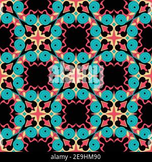 Ikat ornamento folcloristico geometrico. Struttura vettoriale etnica tribale. Motivo a strisce senza cuciture in stile Aztec. Ricamo tribale della figura. Indiano Illustrazione Vettoriale