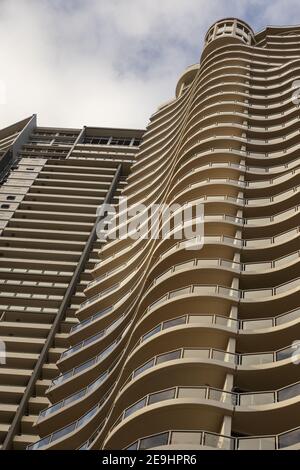 Una foto astratta di un alto edificio a Brisbane City Queensland il 21 gennaio 2021 Foto Stock