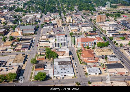 Tuscaloosa Alabama, centro città, vista aerea, quartiere degli affari, Foto Stock