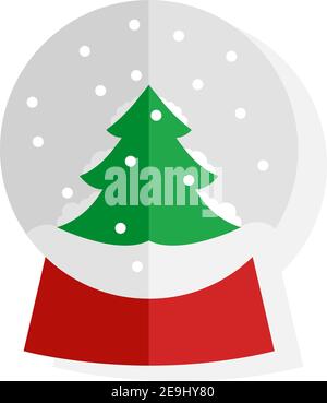 Simpatico globo di neve, illustrazione, vettore su sfondo bianco. Illustrazione Vettoriale