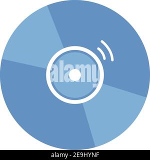 Registrazione di musica blu, illustrazione, vettore su sfondo bianco. Illustrazione Vettoriale