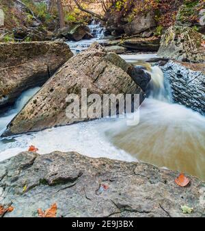 Rockway Falls Conservation Area sedici miglia Creek Lincoln Ontario Canada In inverno Foto Stock