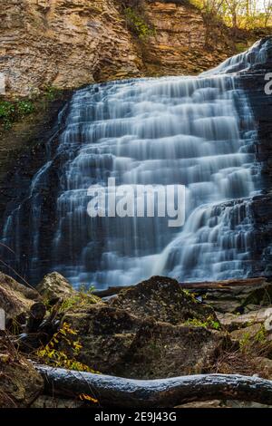 Rockway Falls Conservation Area sedici miglia Creek Lincoln Ontario Canada In inverno Foto Stock