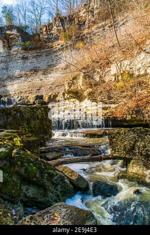 Rockway Falls Conservation Area sedici miglia Creek Lincoln Ontario Canada In inverno Foto Stock