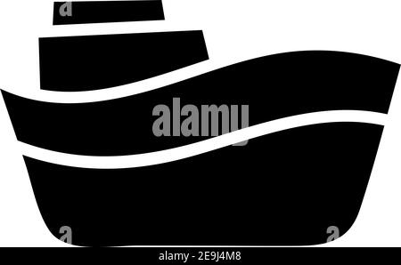 Nave nera con linee, illustrazione, vettore su sfondo bianco. Illustrazione Vettoriale