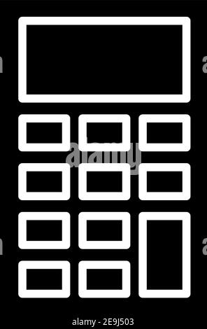 Calcolatrice nera, illustrazione, vettore su sfondo bianco. Illustrazione Vettoriale