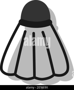 Shuttleock grigio, illustrazione, vettore su sfondo bianco. Illustrazione Vettoriale