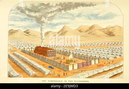 Il Tabernacolo nel deserto dal libro 'il Tabernacolo, il sacerdozio e le offerte' di Soltau, Henry W., 1805-1875 pubblicato da Morgan e Scott, Londra 1875 Foto Stock