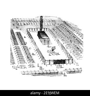 Il Tabernacolo nel deserto dal libro 'il Tabernacolo, il sacerdozio e le offerte' di Soltau, Henry W., 1805-1875 pubblicato da Morgan e Scott, Londra 1875 Foto Stock