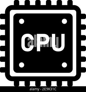 Immagine dell'icona del vettore CPU del computer Illustrazione Vettoriale