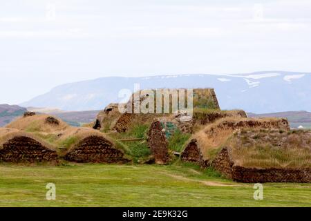 Museo del folclore di Skagafjördur a Glaumbaer, Islanda. Foto Stock