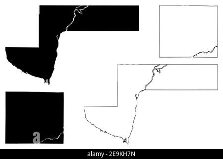 Pepin e Outagamie County, stato del Wisconsin (contea degli Stati Uniti, Stati Uniti d'America, Stati Uniti) mappa vettoriale, mappa di schizzo scrimble Illustrazione Vettoriale