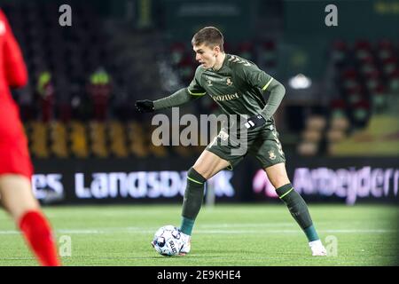 Farum, Danimarca. 4 Feb 2021. Mikael Uhre (11) di Broendby SE visto durante la 3F Superliga partita tra FC Nordsjaelland e Broendby SE in diritto a Dream Park a Farum. (Photo Credit: Gonzales Photo/Alamy Live News Foto Stock