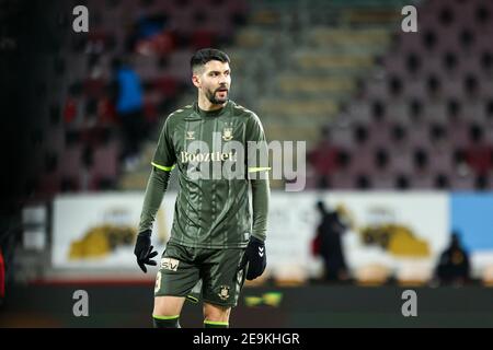 Farum, Danimarca. 4 Feb 2021. Anthony Jung (3) di Broendby SE visto durante il 3F Superliga match tra FC Nordsjaelland e Broendby SE in diritto a Dream Park a Farum. (Photo Credit: Gonzales Photo/Alamy Live News Foto Stock