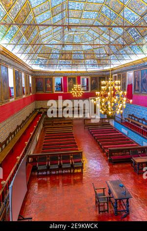 COIMBRA, PORTOGALLO, 21 MAGGIO 2019: Sala grande dos actos all'università di Coimbra in Portogallo Foto Stock