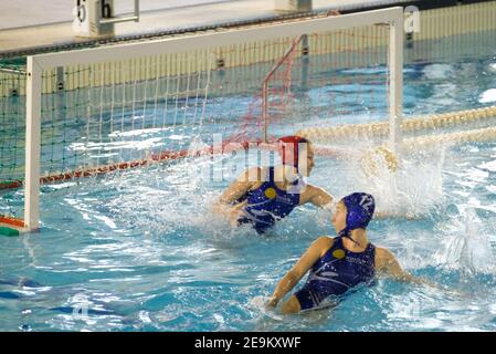 Verona, Italia. 05 febbraio 2021. Anna Karnaukh - Kinef Surgutneftegas durante la CE Mediterrani vs Kinef Surgutneftgas, Waterpolo Eurolega incontro femminile a Verona, Italia, Febbraio 05 2021 Credit: Independent Photo Agency/Alamy Live News Foto Stock