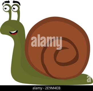 Illustrazione vettoriale di una lumaca cartoon Illustrazione Vettoriale