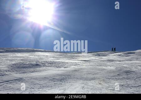 Piste da sci nella stazione sciistica di Serfaus, Fiss, Ladis (Tirolo, Austria) Foto Stock