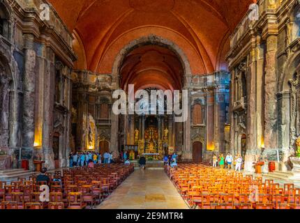 LISBONA, PORTOGALLO, 1 GIUGNO 2019: Interno della chiesa di san domenico a Lisbona, Portogallo Foto Stock