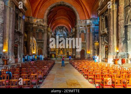 LISBONA, PORTOGALLO, 1 GIUGNO 2019: Interno della chiesa di san domenico a Lisbona, Portogallo Foto Stock