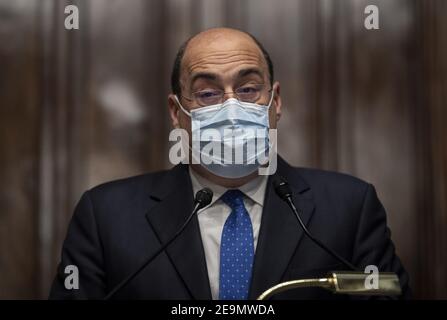 Roma, Italia. 05 febbraio 2021. Nicola Zingaretti Credit: Agenzia fotografica indipendente/Alamy Live News Foto Stock