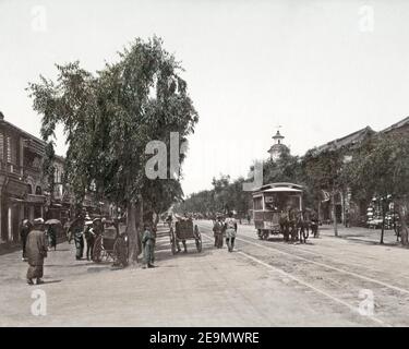 Foto della fine del XIX secolo - Main Street, Tokyo, Giappone Foto Stock