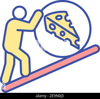 Produzione di formaggio icona colore RGB Illustrazione Vettoriale