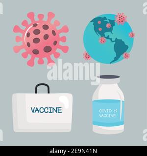 cofanetto del kit di vaccini virali di covid19 Illustrazione Vettoriale